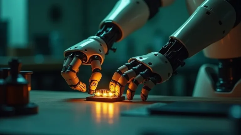 AI-agent laten bouwen: robot hand bouwt component