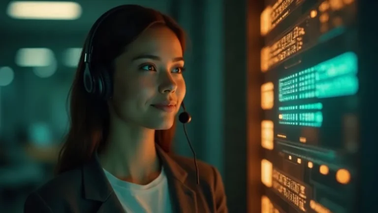 AI-agents klantenservice: headset met interface