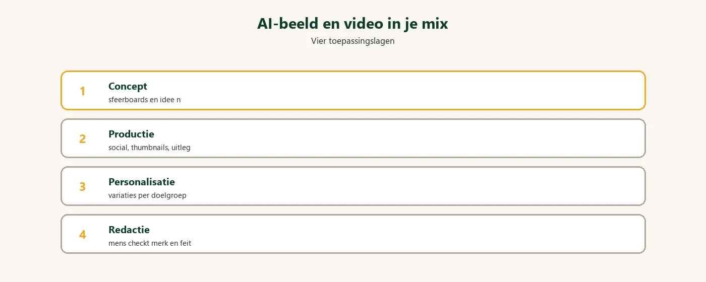 Diagram: AI beeld video marketing lagen