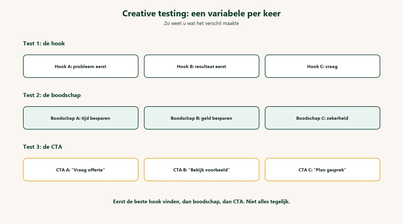 Creative testing: een variabele per keer