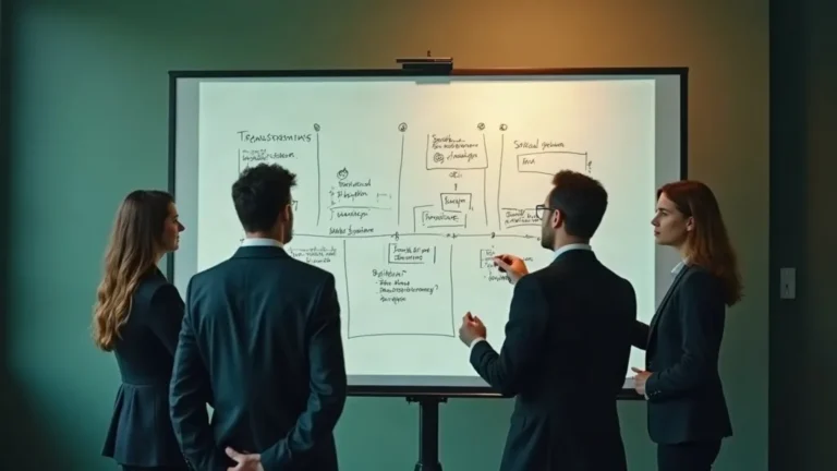 Digitale transformatie: team bij whiteboard