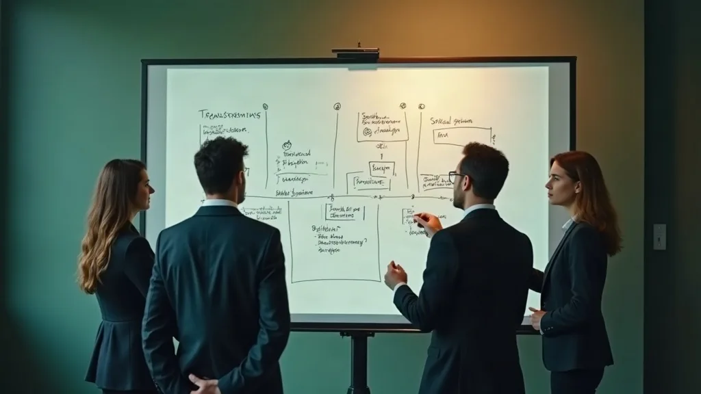 Digitale transformatie: team bij whiteboard