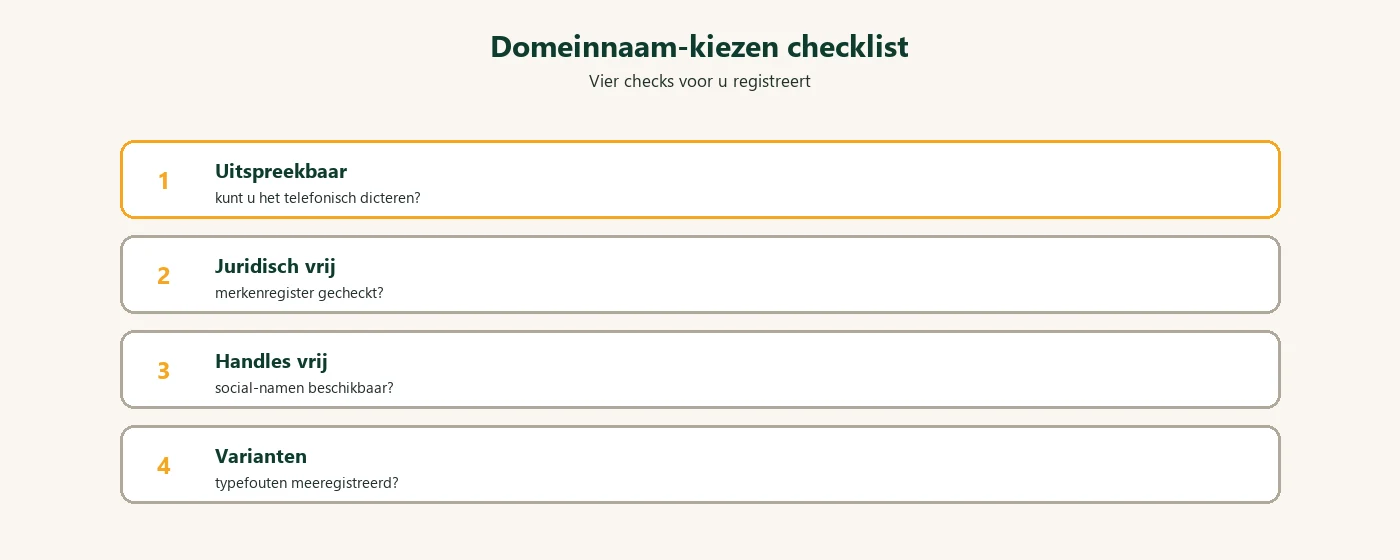 Diagram: domeinnaam keuze checklist