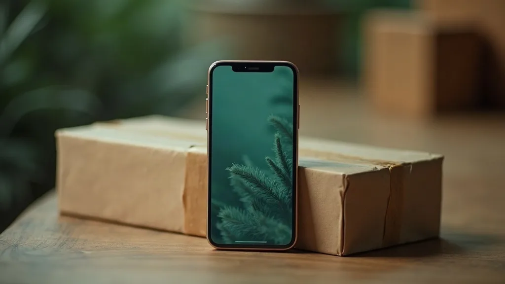 E-mail webshop: nieuwsbrief op telefoon naast pakket