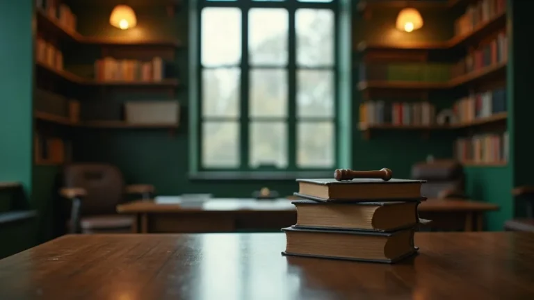 Google Ads voor advocaten: statig juridisch kantoor met bureaulamp