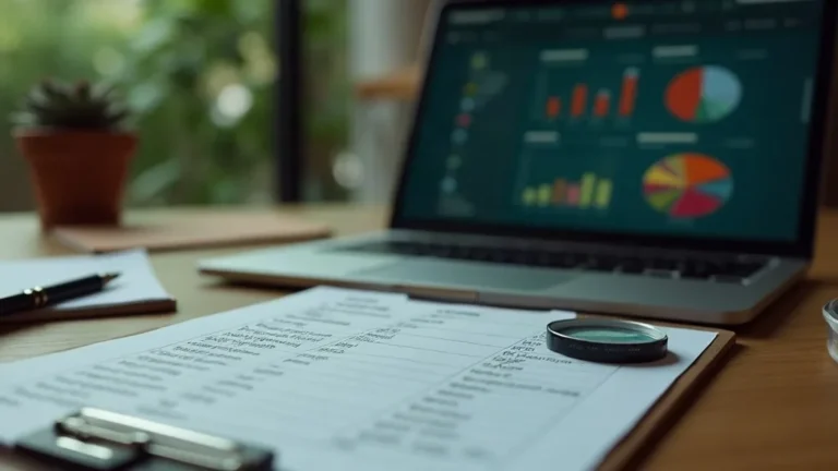 Google Ads audit uitvoeren: klembord met checklist en vergrootglas naast laptop