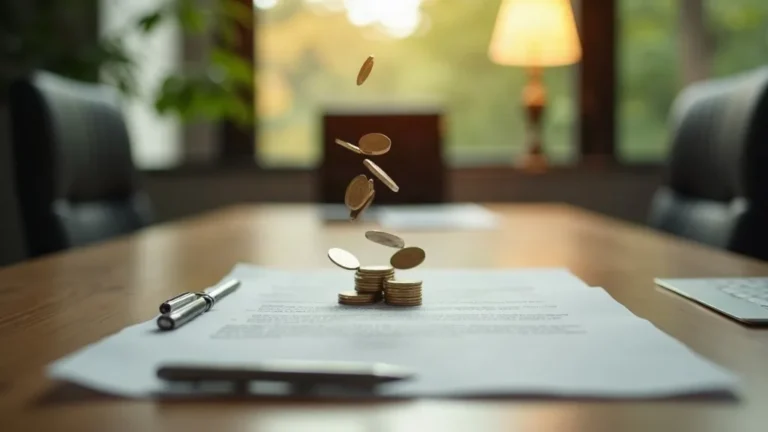 Kosten van een Google Ads bureau: kantoorinterieur met contract en prijskaartjes