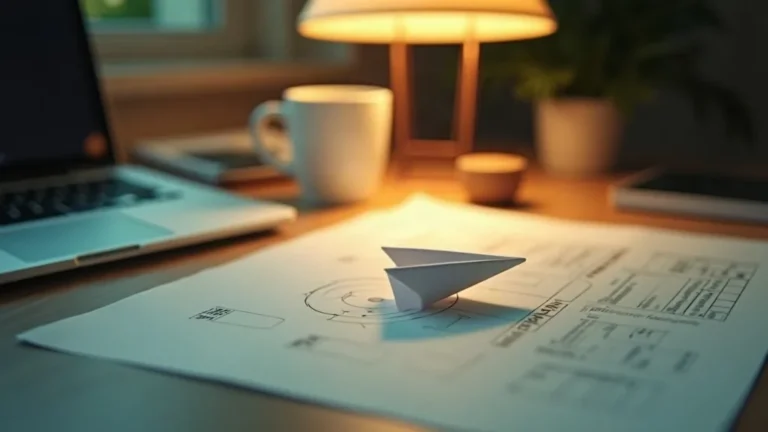 Landingspagina die converteert: papieren vliegtuig landt precies op een pagina-ontwerp