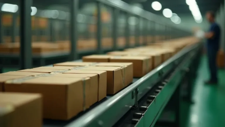 Merchant Center: productfeed met pakketten op lopende band