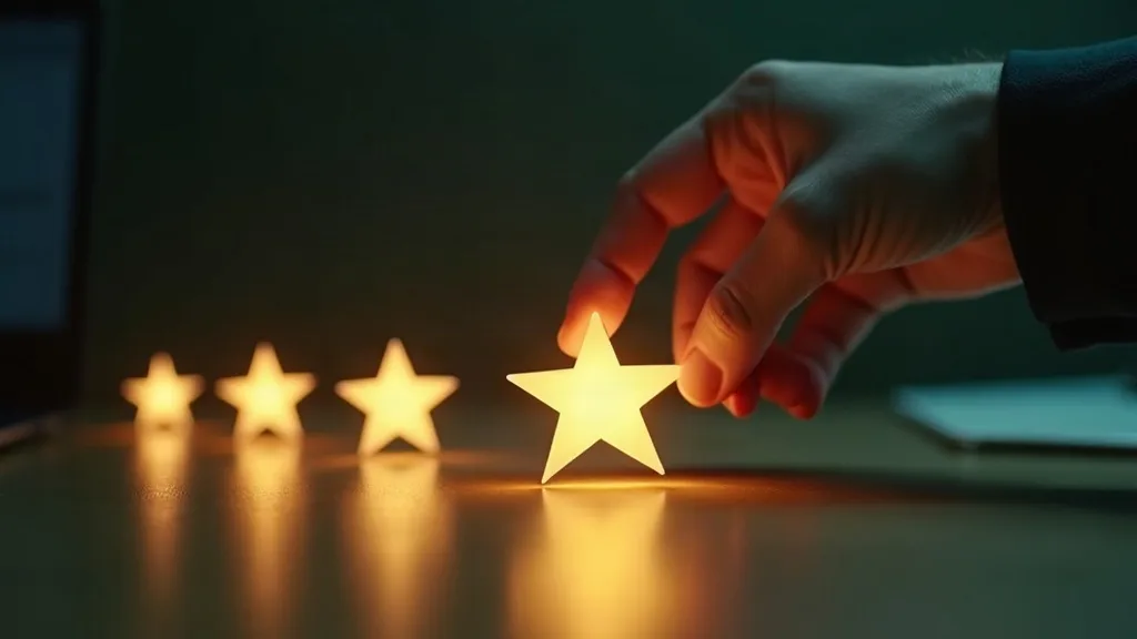 Google reviews strategie: hand plaatst gouden ster