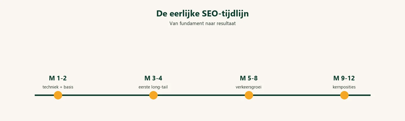 Diagram: SEO tijdlijn twaalf maanden
