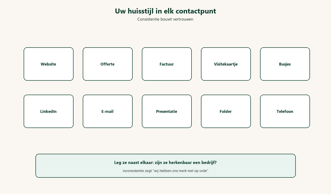 Uw huisstijl in elk contactpunt