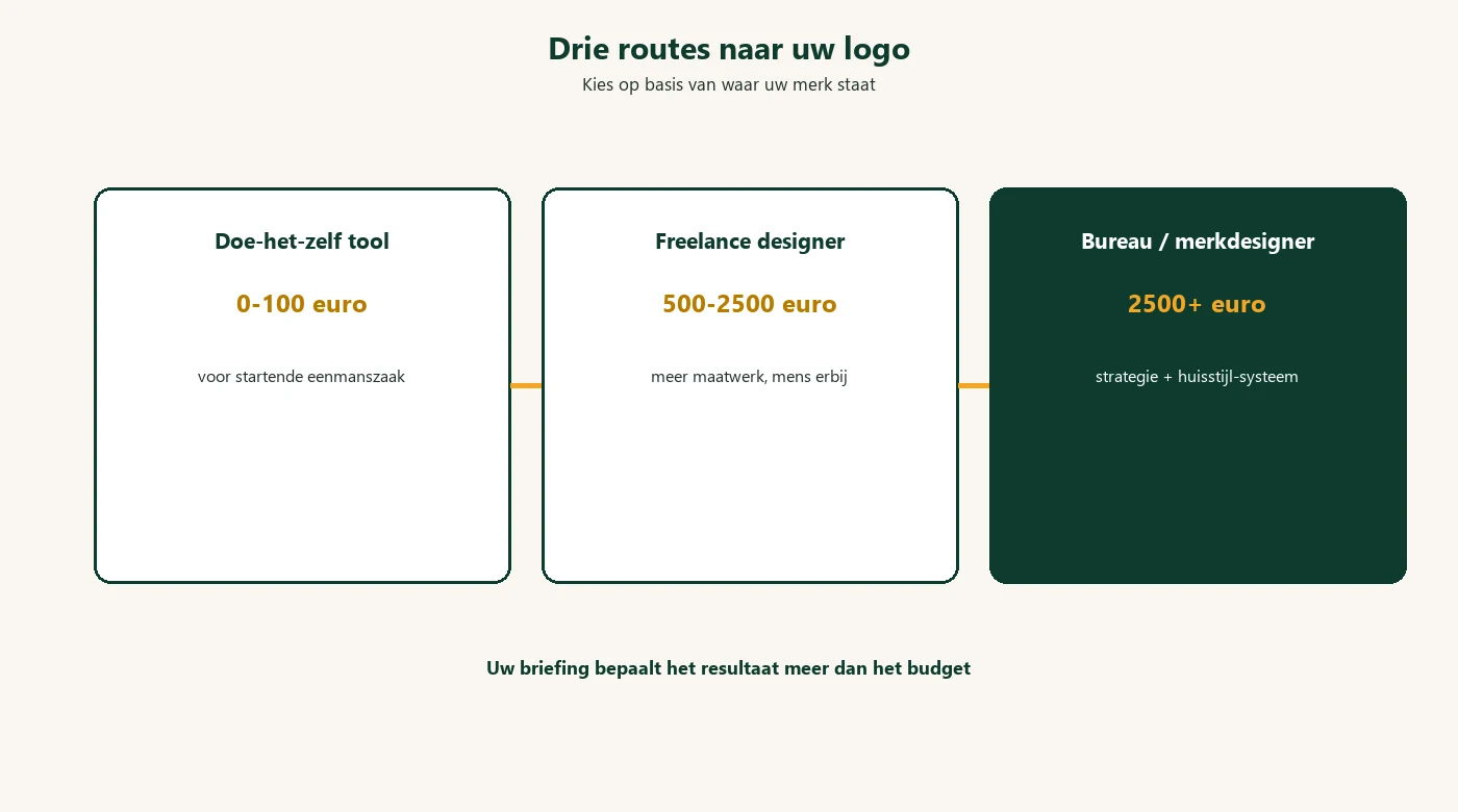 Drie routes naar uw logo