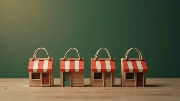 Marketplace adverteren: kleine winkelkraampjes op tafel