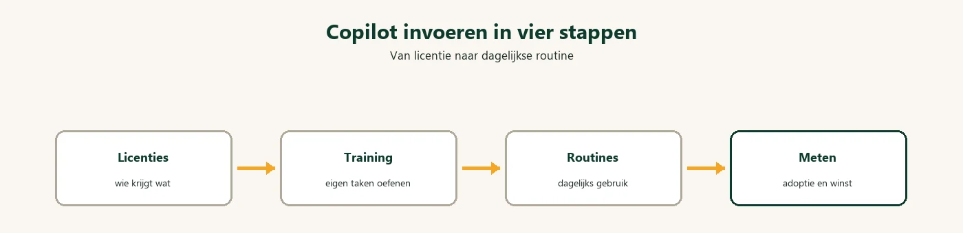 Diagram: Copilot adoptie stappenplan