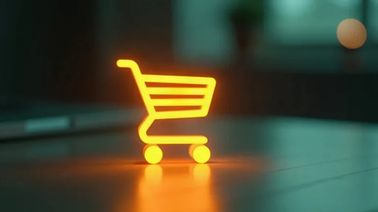 Retargeting webshops: winkelwagen-pictogram concept