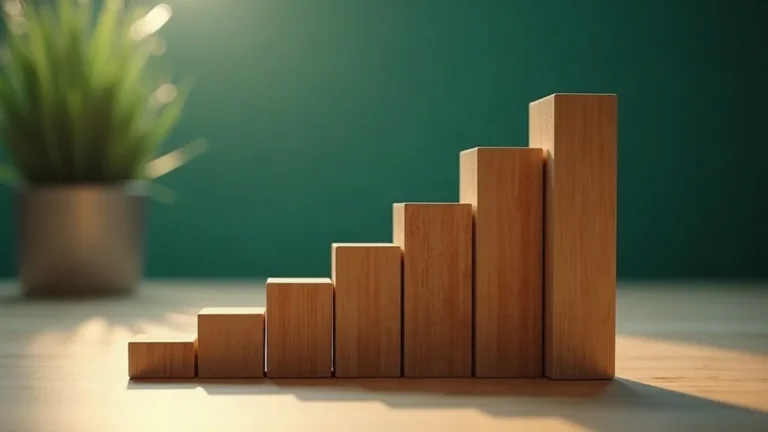 SEO-benchmarks: staafdiagram van houten blokken