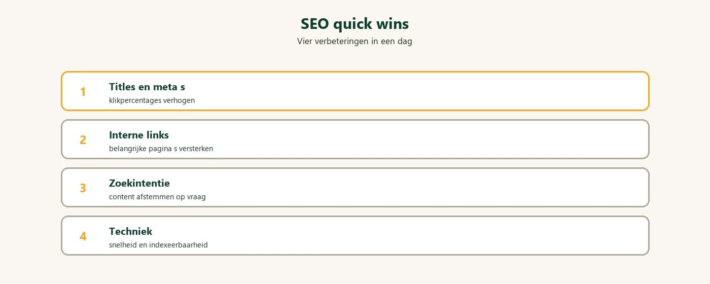 Diagram: SEO quick wins titles interne links
