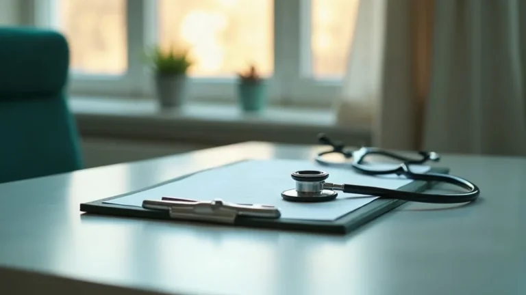 SEO voor de zorg: stethoscoop op medisch bureau