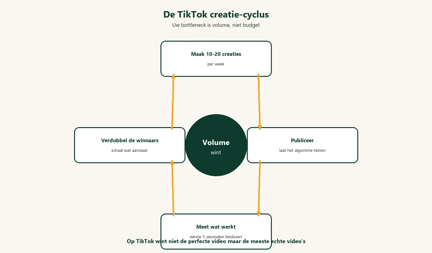 De TikTok creatie-cyclus: volume wint