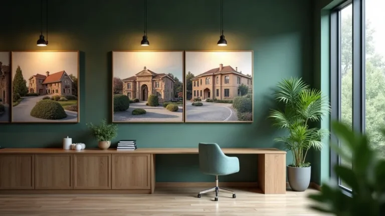 Makelaardij website: modern kantoor met woningpresentaties