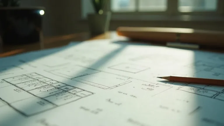 Website-redesign SEO-checklist: blauwdruk met checklist op bureau