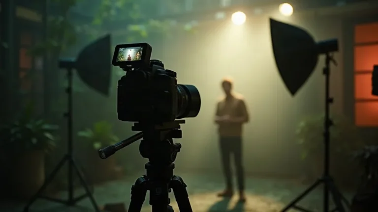 YouTube adverteren: video-opnameset met camera en licht